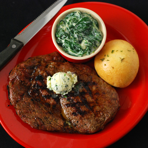 Grilled Ribeye Steak with Front Yard Butter