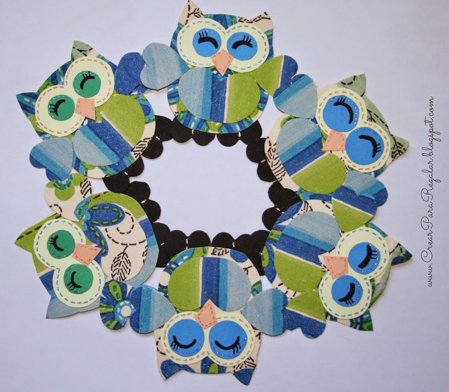 guirnalda de buhos de papel