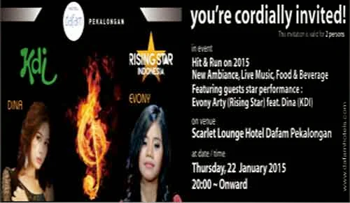 Evony Arty Rising Star Dan Dina KDI Tampil Di Scarlet Lounge Hotel Dafam