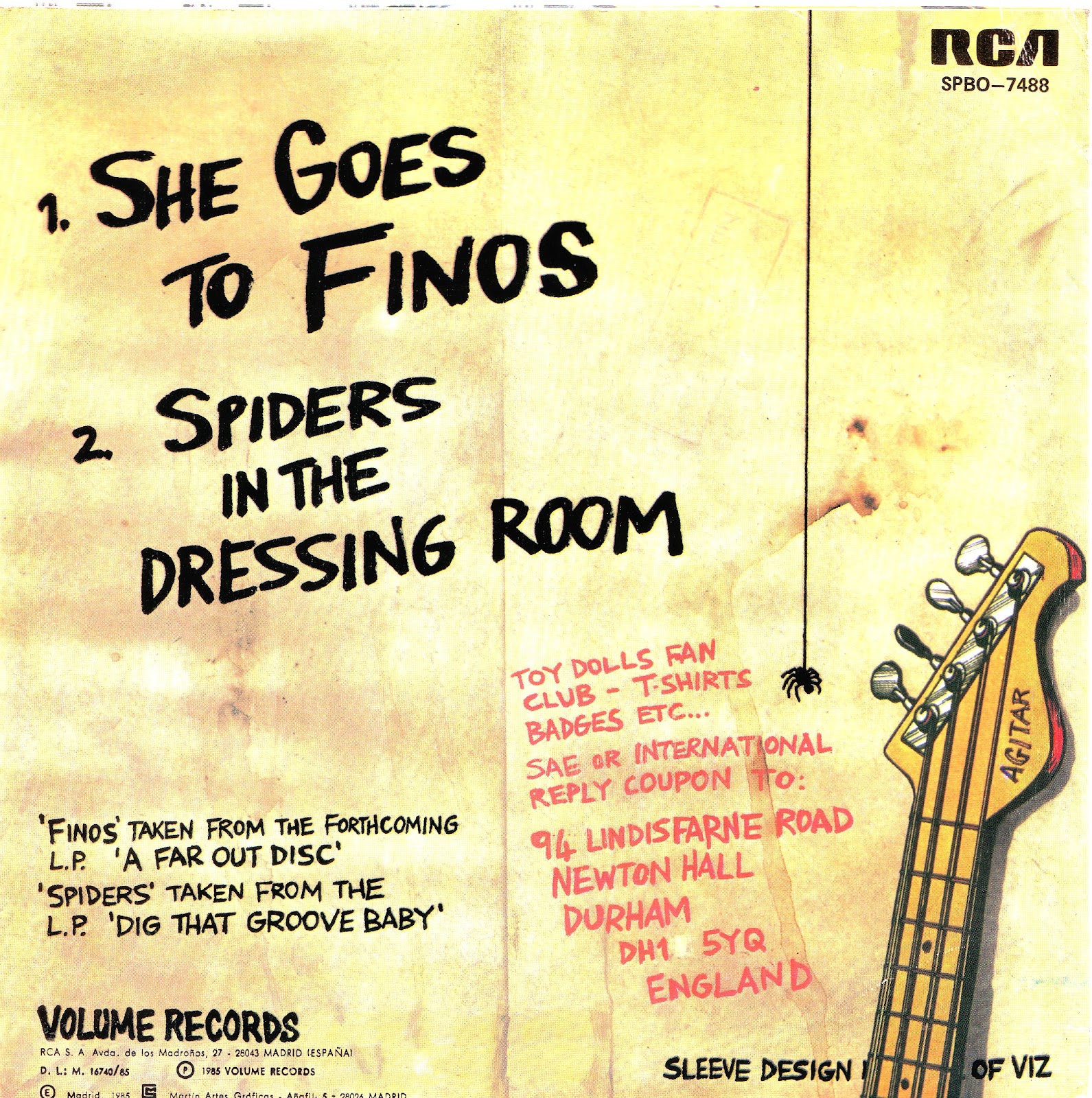 SPANISH BOMBS Toy dolls She goes to finos 7" 1985