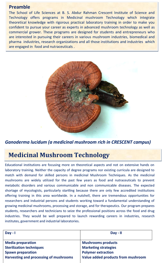 on Medicinal Mushroom Technology January 3031, 2020