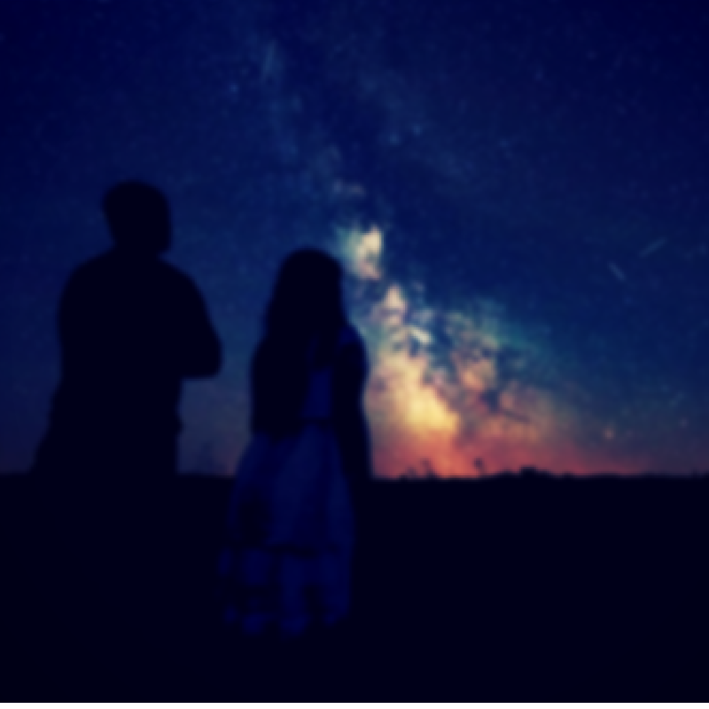 couple under the night sky