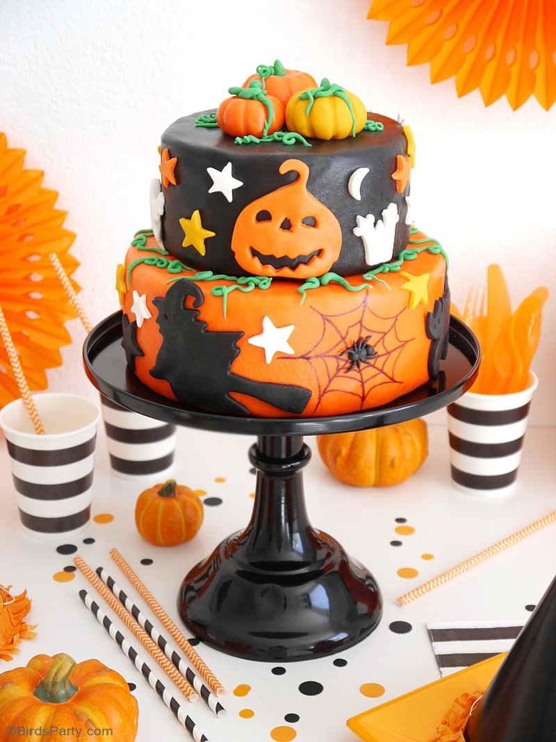 A Super Easy Two-Tier Halloween Cake - Party Ideas | Party Printables Blog