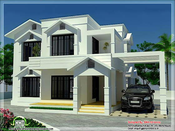4 bedroom sloping roof house