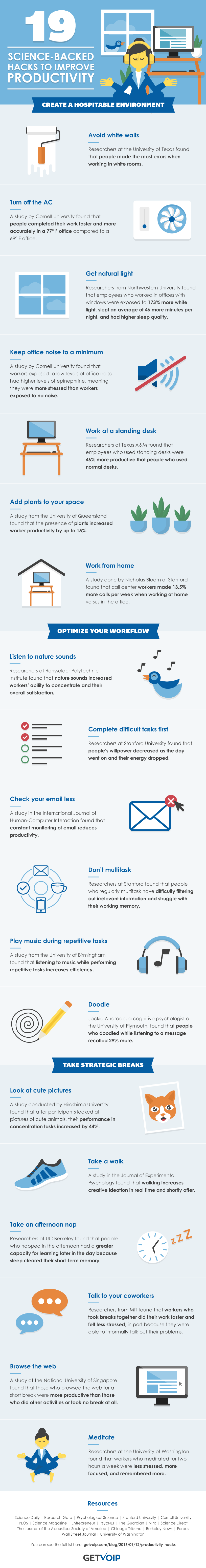 19 Simple Tips to Increase Productivity at the Office - #infographic