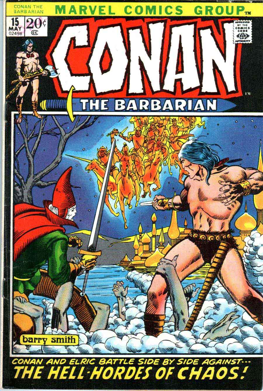 Conan the Barbarian v1 #15 marvel comic book cover art by Barry Windsor Smith