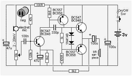 ELECTRONIC CIRCUIT DIAGRAM | ELECTRO SCHEMATIC: MINI AUDIO AMPLIFIER