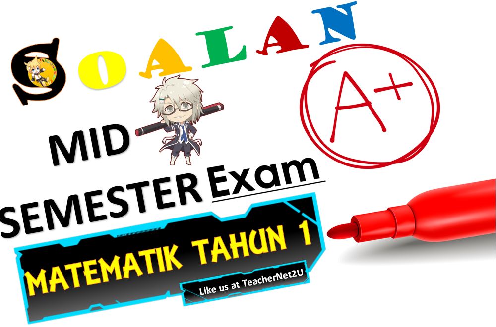 MATEMATIK TAHUN 1 UJIAN PERTENGAHAN TAHUN 2017 FORMAT KSSR  TeacherNet2U