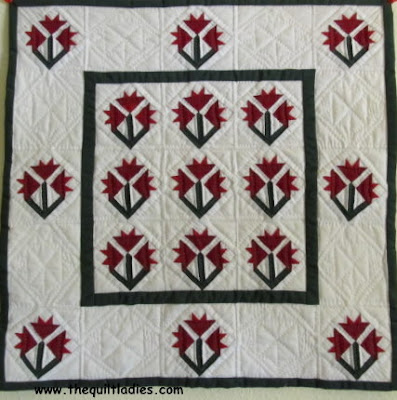 Red and White Flower Quilt from my Sewing Room