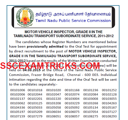 tnpsc mvi merit list 2015