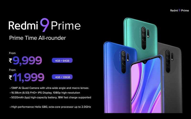Redmi 9 Prime price in India