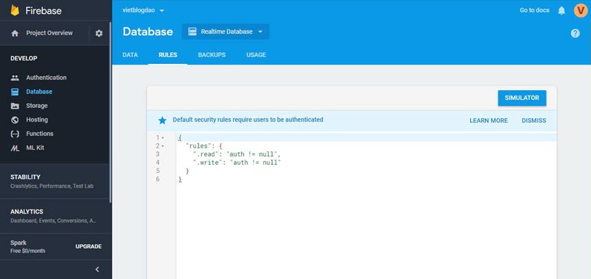 Cách thêm lượt xem bài viết vào Blogger bằng dịch vụ Google Firebase