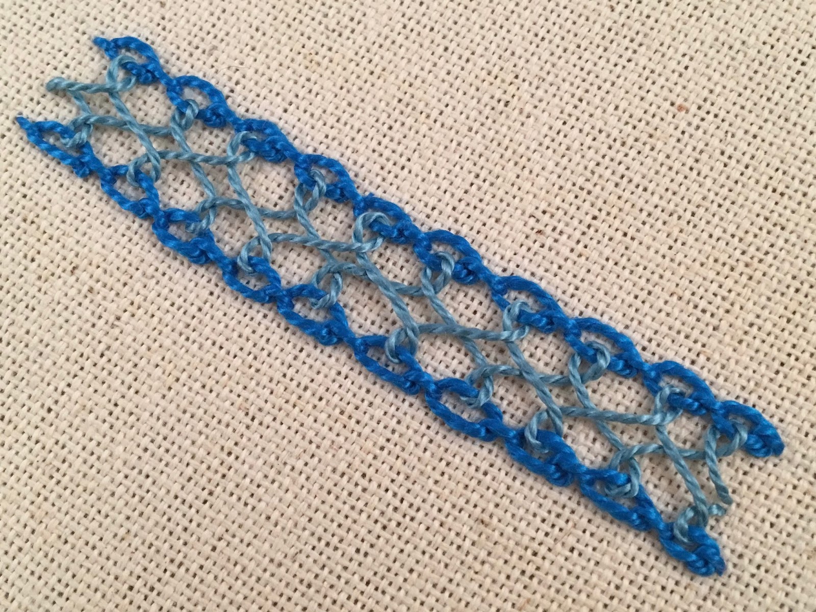 Interlaced Cable Chain Stitch by Michelle for Mooshiestitch Monday on Feeling Stitchy