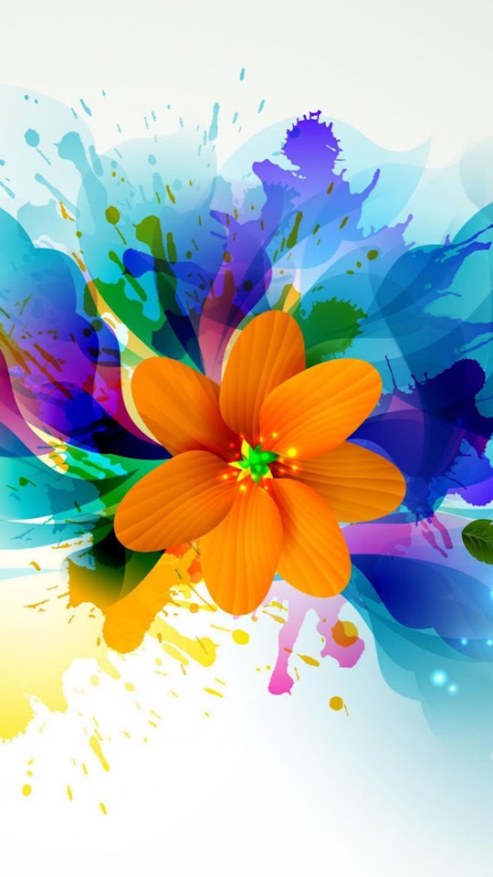   Colorful Splash Painting Flowers   Android Best Wallpaper