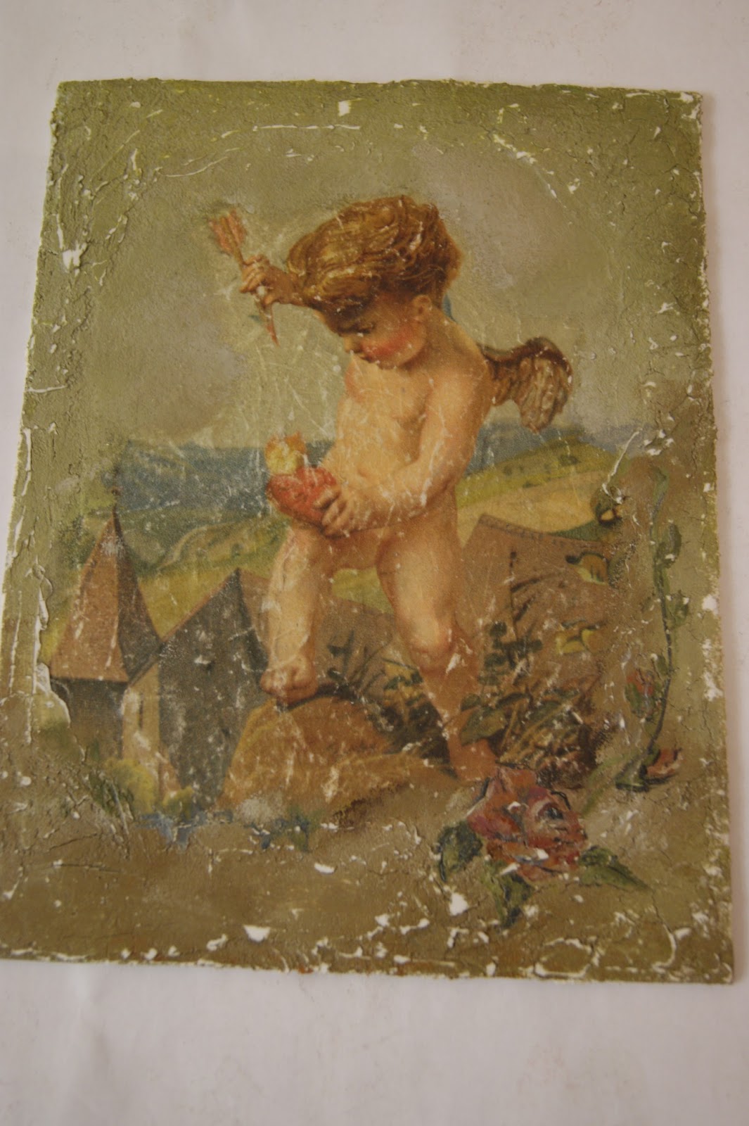 Декупаж на стене имитация фрески