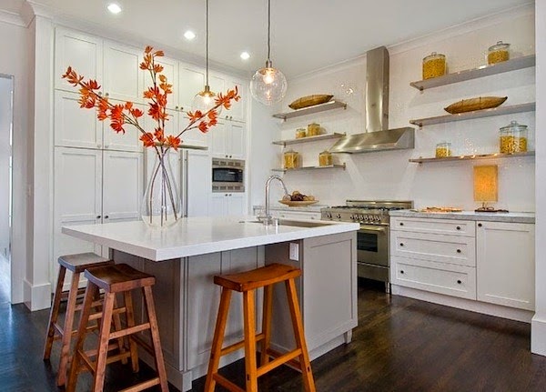 How to place the shelves in the kitchen