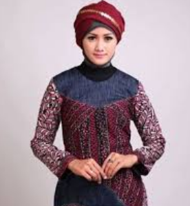 model baju batik wanita modern lengan panjang