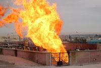 Bombed gas pipeline in Al-Arish