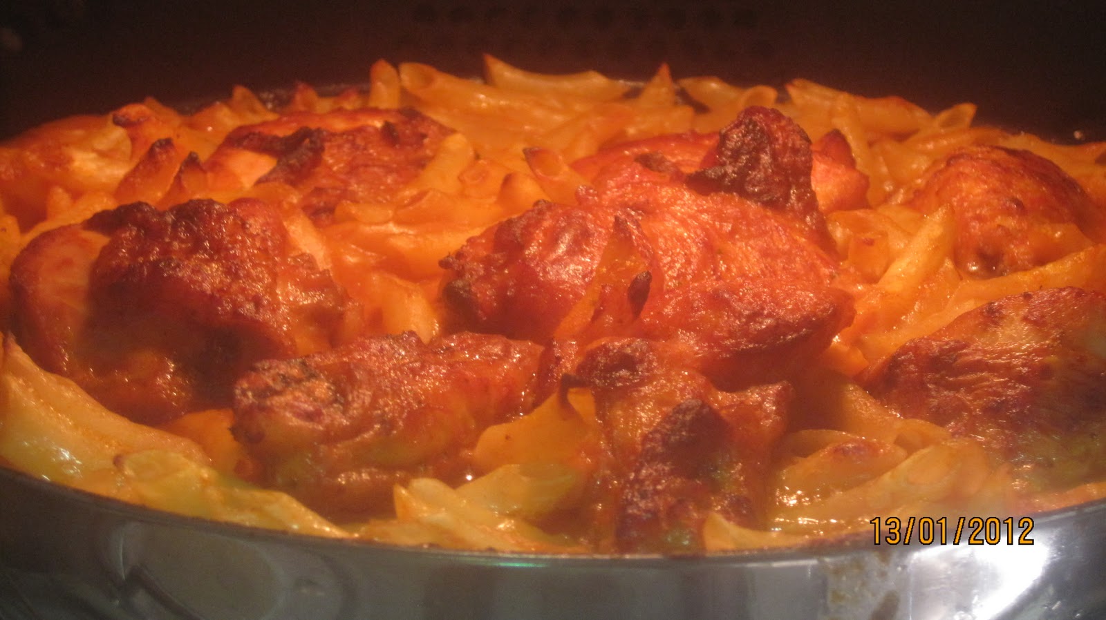 Recetas de cocina casera: PENNES CON POLLO ENCEBOLLADO