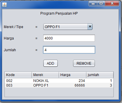 Tutorial Mmebuat Aplikasi Penjualan HP Menggunakan Java  