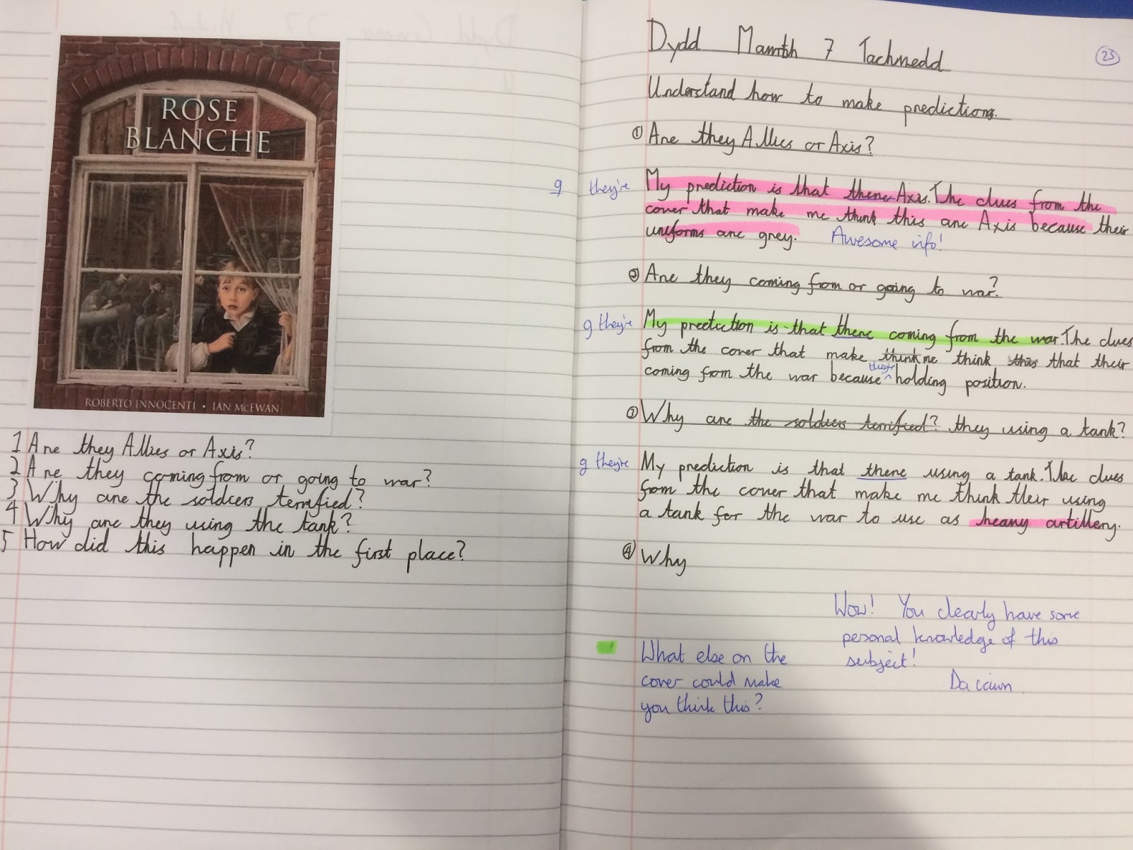 Llanharan Primary School Yr5/6 Rose Blanche from page to screen