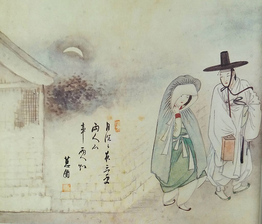 絵画 油絵（キャンバス） 「滝見の老人」 韓国人画家・申 英植 Ｆ１０