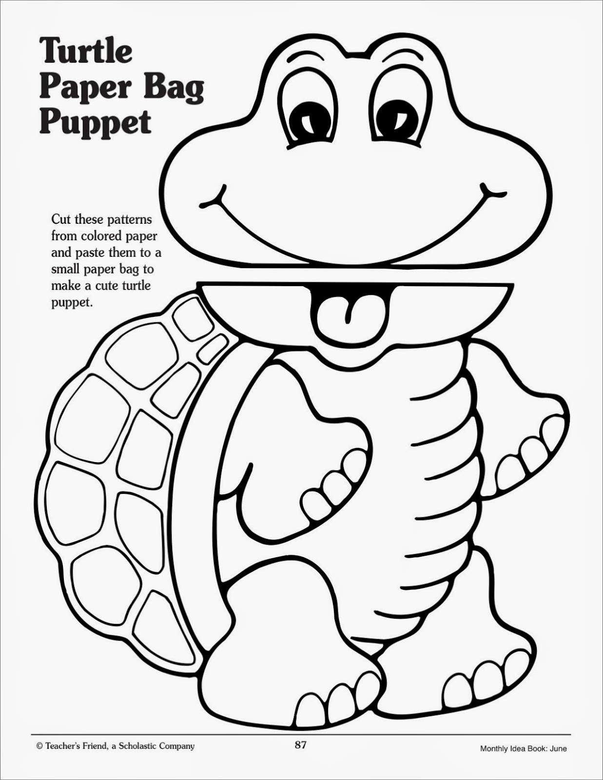Franklin the Turtle Puppet Template