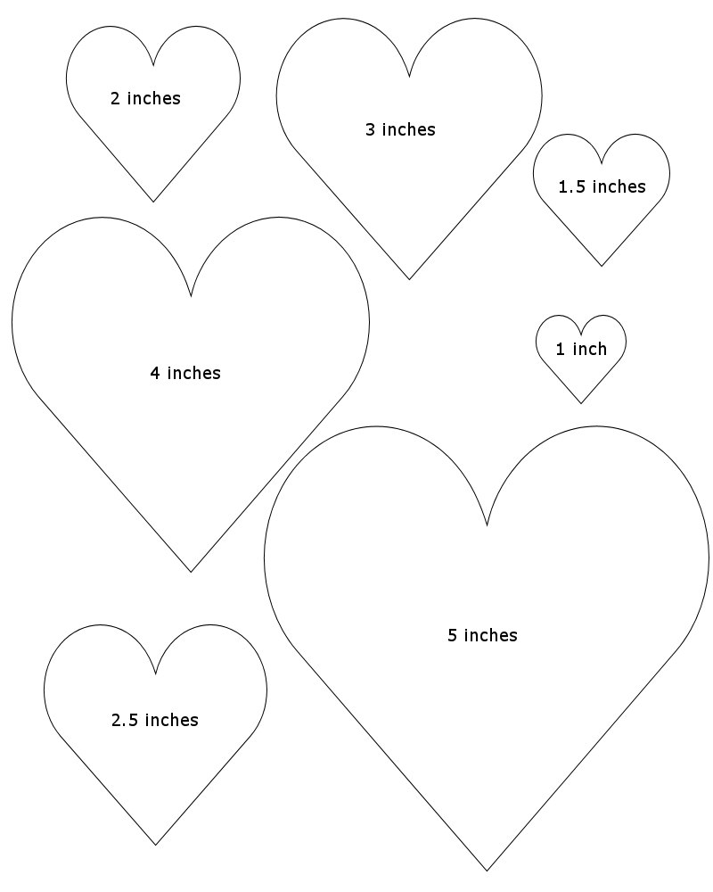 Heart shapes template, Printable heart template, Felt ornaments patterns