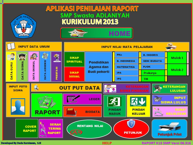Aplikasi Raport Smp Kurikulum 2013 Terbaru Kemendikbud