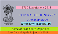 Tripura Public Service Commission Recruitment 2018 – Youth Organizer