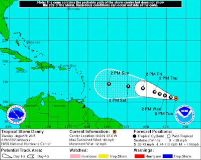 formó ciclón Danny; apunta Caribe.
