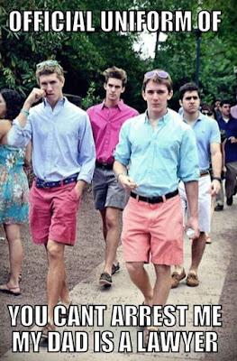 douchebag, dad is lawyer, frat clothes