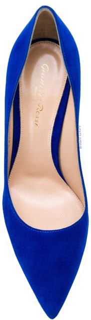 ♦Gianvito Rossi blue pointed toe high heel pumps #pantone #shoes #blue #brilliantluxury