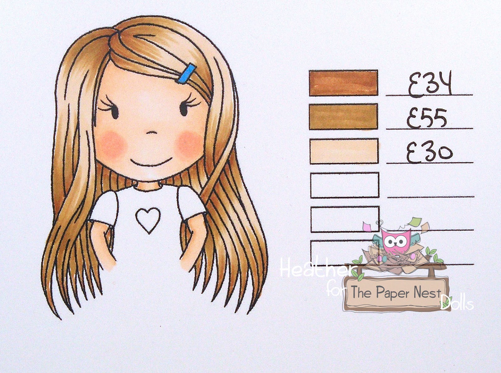 Paper Nest Dolls: Copic Hair Color 37...