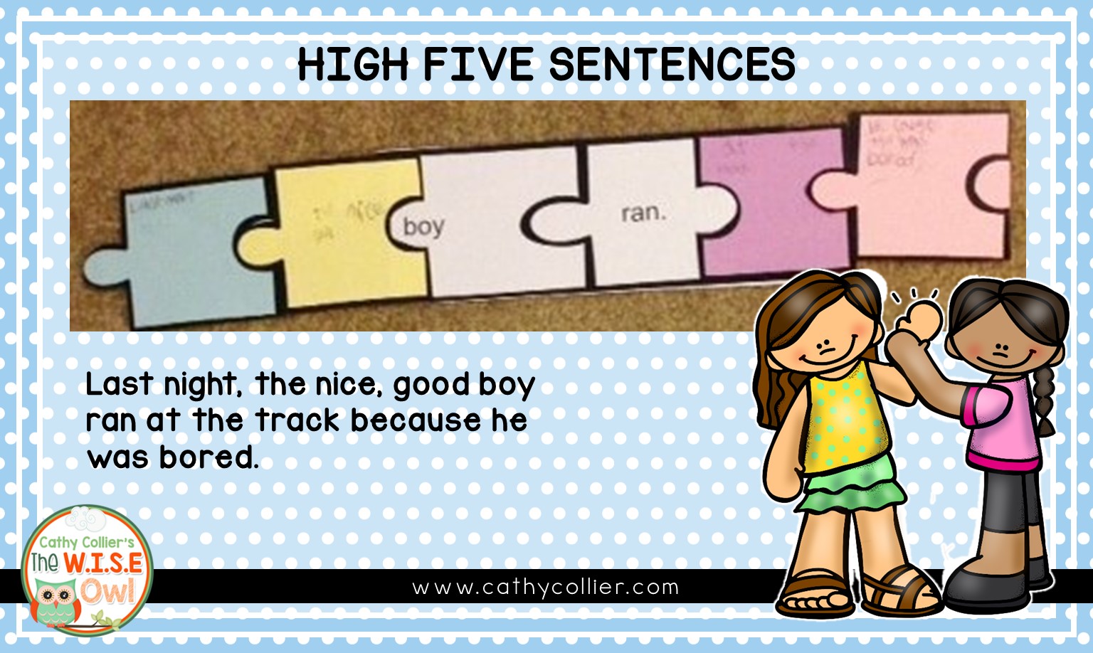 Providing students with an easy method for writing complex sentences can make all the difference in their writing. Their writing will be ready for lots of High Fives.