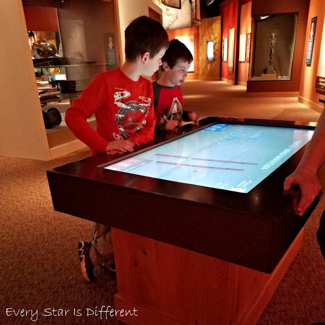 Playing games at the American Revolution Museum at Yorktown.