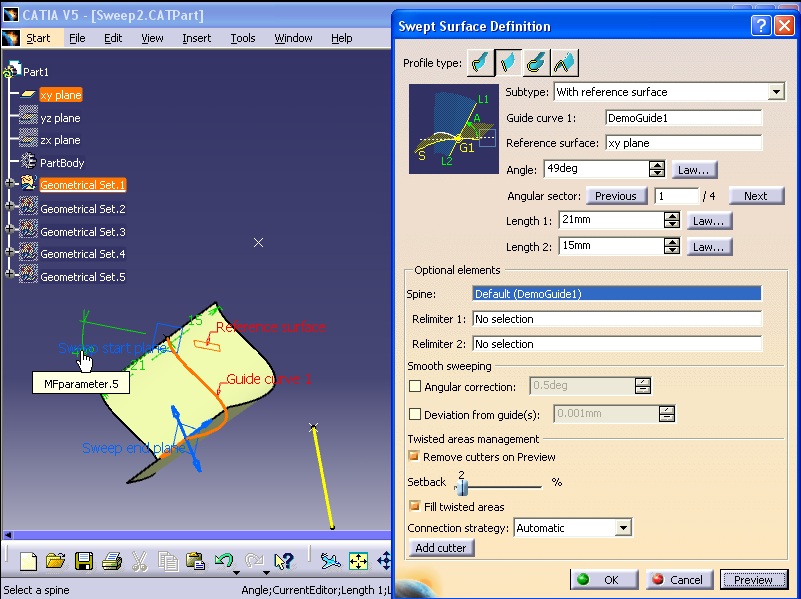 Product Design Engineering Surface Design (Sweep) Surface Design