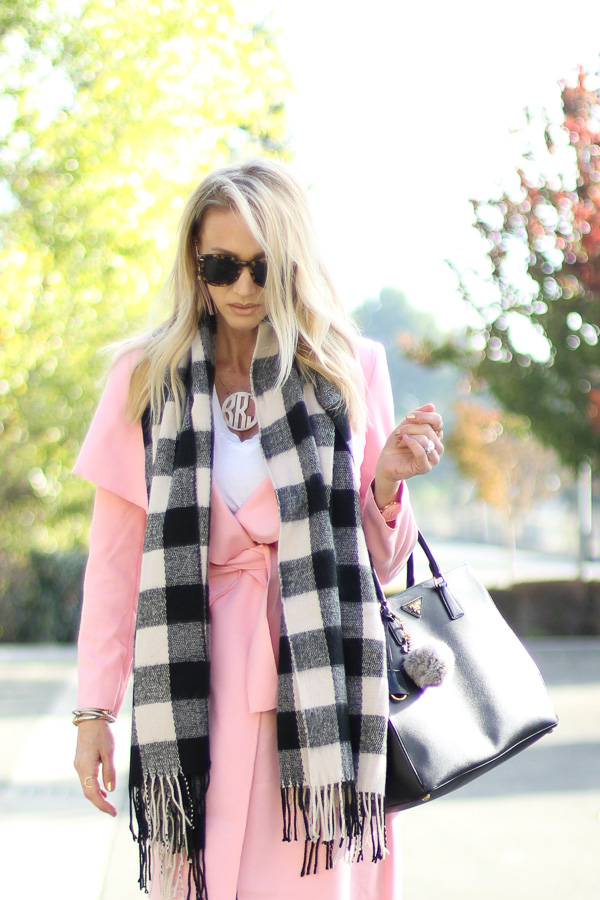 pink coat with lapels
