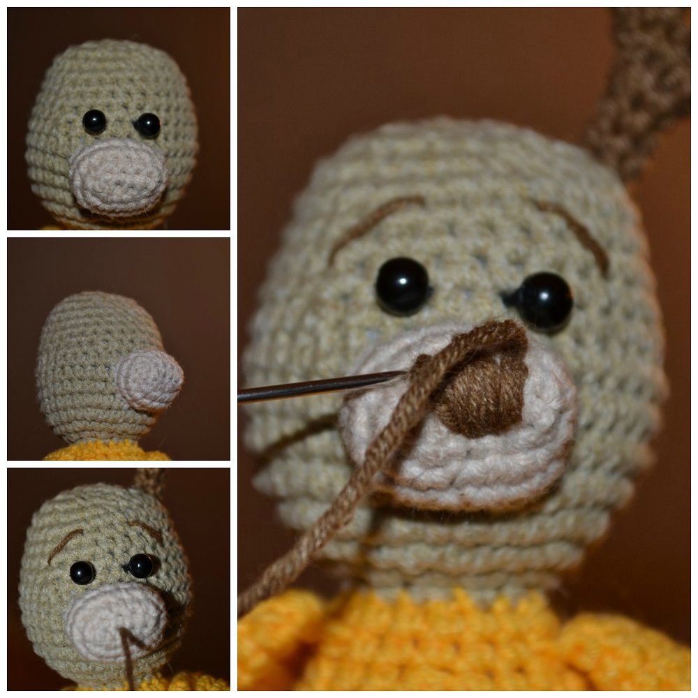 Reindeer amigurumi tutorial head and muzzle