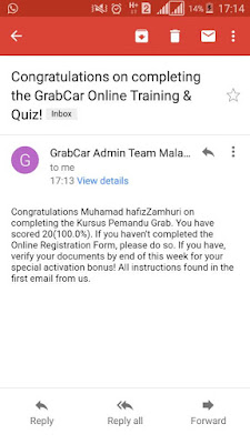 Training dan kuiz online pemandu grab grab driver register