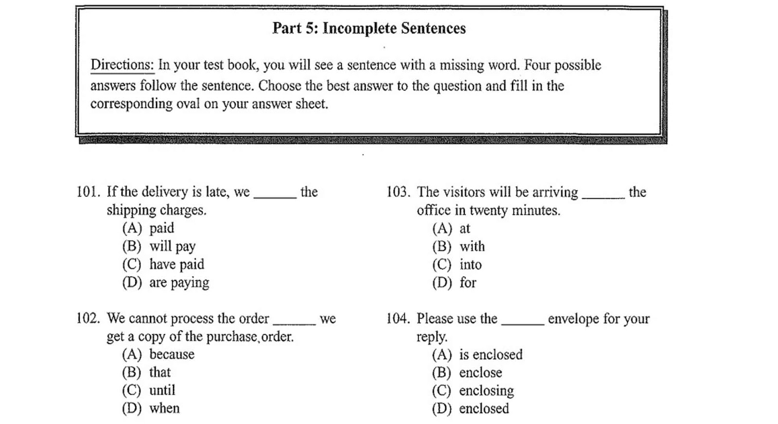Full TOEIC Test 1 Full Toeic Test Online Free