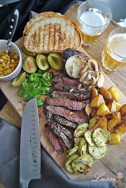 Ростбийф плато с гарнитура от гриловани зеленчуци / Roast beef plate with grilled veggies