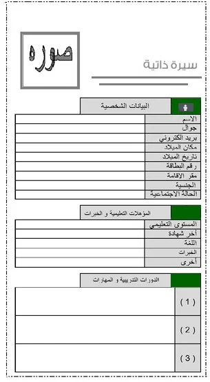 نموذج جاهز سيرة ذاتية باللغة العربية -كتابة سيرة ذاتية ناجحة CV