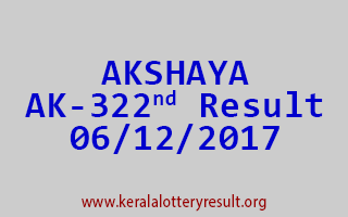 AKSHAYA Lottery AK 322 Results 6-12-2017