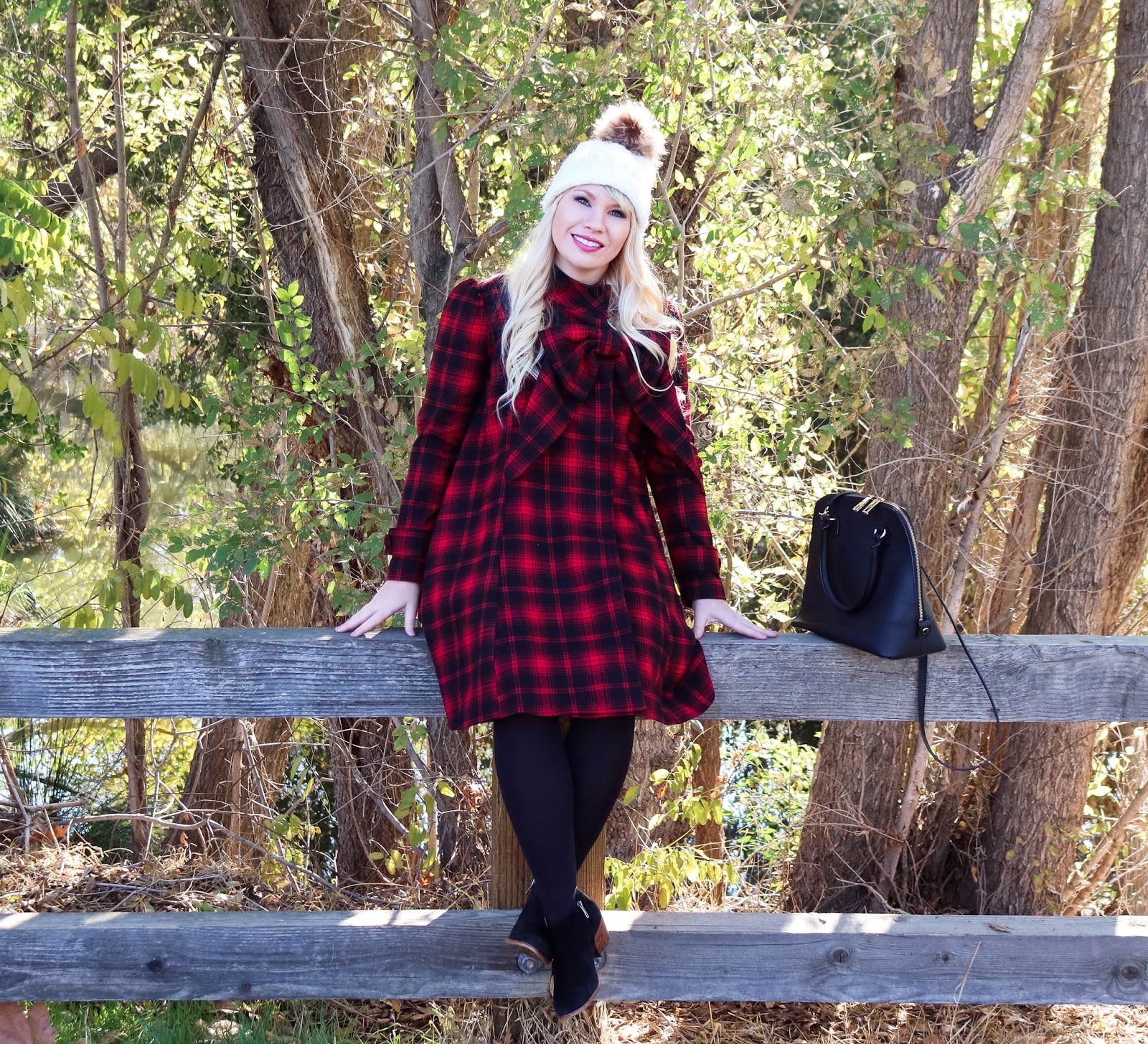 Red Plaid Coat for the Holidays