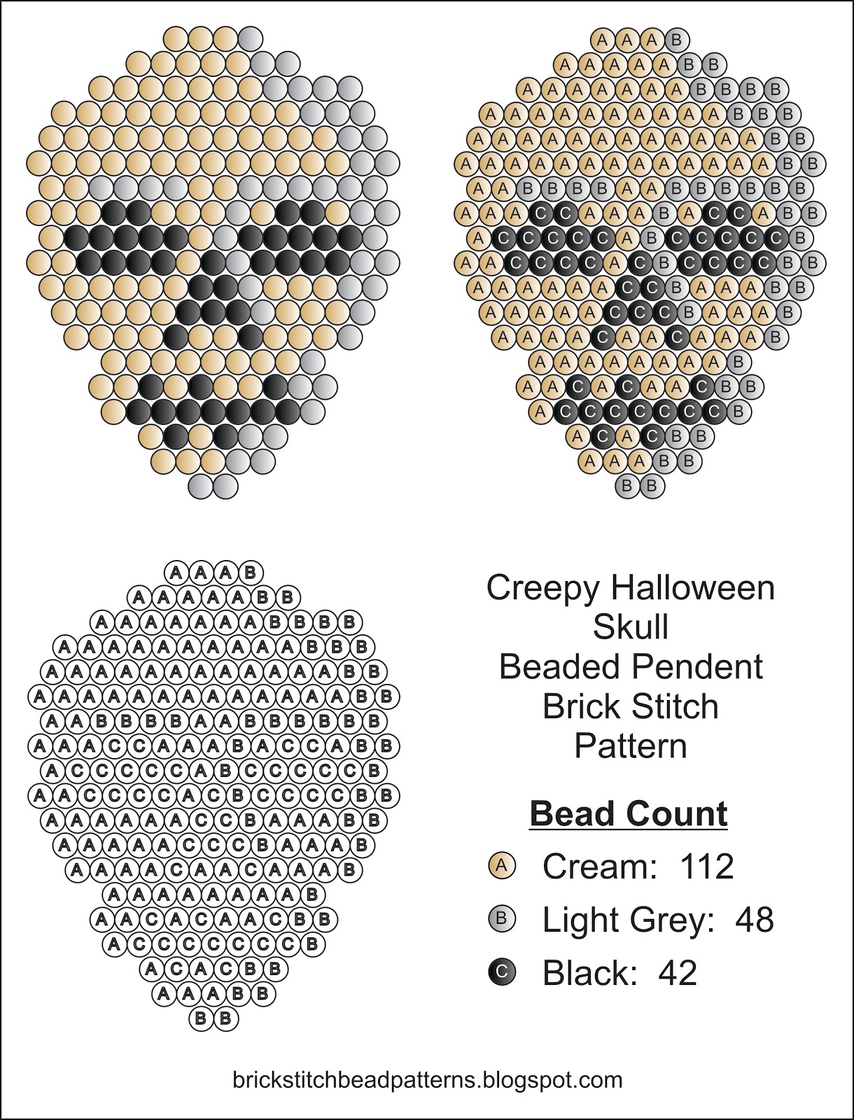 Brick Stitch Bead Patterns Journal Creepy Skull Free Brick Stitch Seed