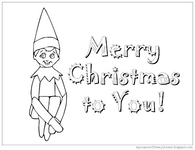 My Cup Overflows: Elf on the Shelf Coloring Page