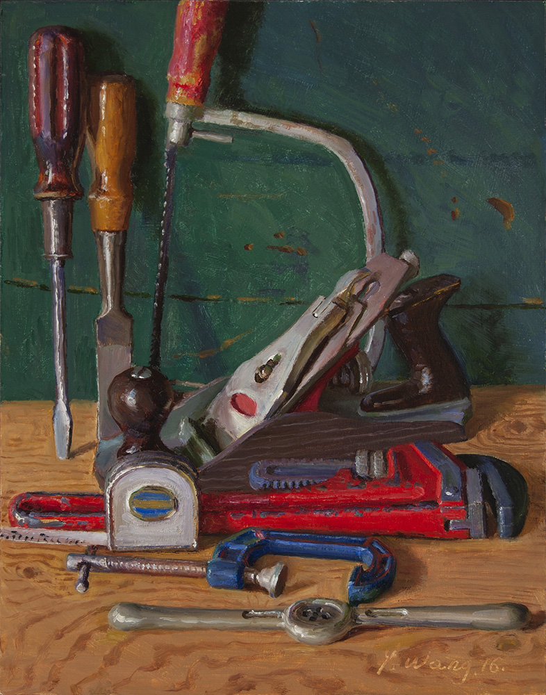 DAILY PAINTERS MARKETPLACE still life with carpenter tools oil