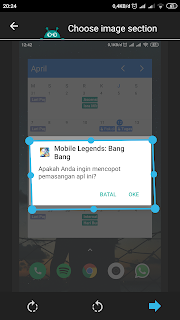 pilih area gambar yang ingin dipindai text nya