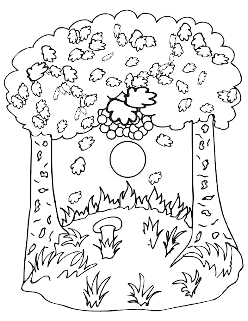 fall trees coloring pages